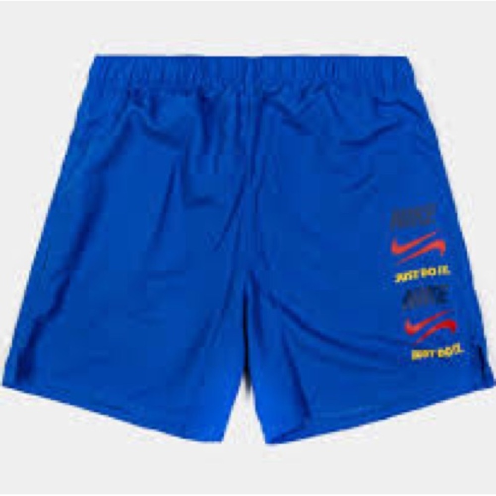 Nike Royal Blue Shorts with Red and Yellow Accents cut tag - Picture 2 of 9